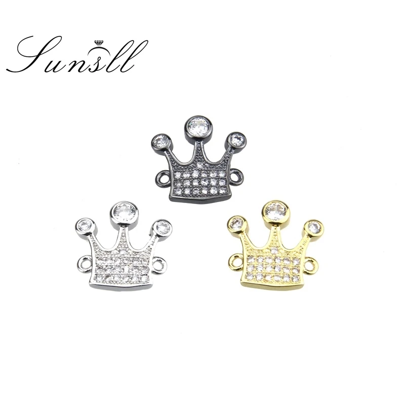 

SUNSLL Cute Tiny Simple Gold/Black/Silver Color Copper White Cubic Zirconia Unique Crown Bracelet Accessories Jewelry Women Gift