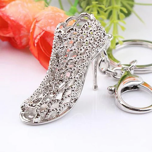 Vogue Rhinestone High Heel Shoe Key Chain Keyring Creative Bag Ornament Giftshoe key chainbag