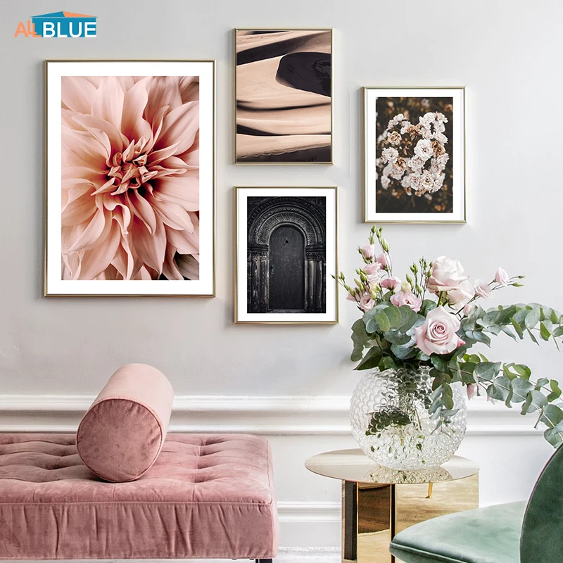 Flower Brown Leaves Door Canvas Poster Landscape Wall Art Posters And Print Desert Decorative Picture For Living Room Home Decor