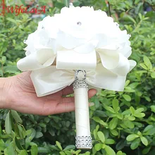 Bridal Bouquet Ribbon Flowers Rose Wedding-Foam Fake Cheapest 14-Color De-Noiva In-Stock