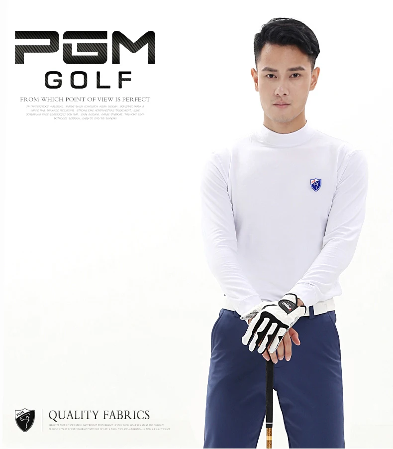 PGM Golf primer Рубашка мужская футболка с длинными рукавами бархатные колготки Весенняя Спортивная одежда для мужчин 3 цвета черный, белый, серый Размер s-xxl