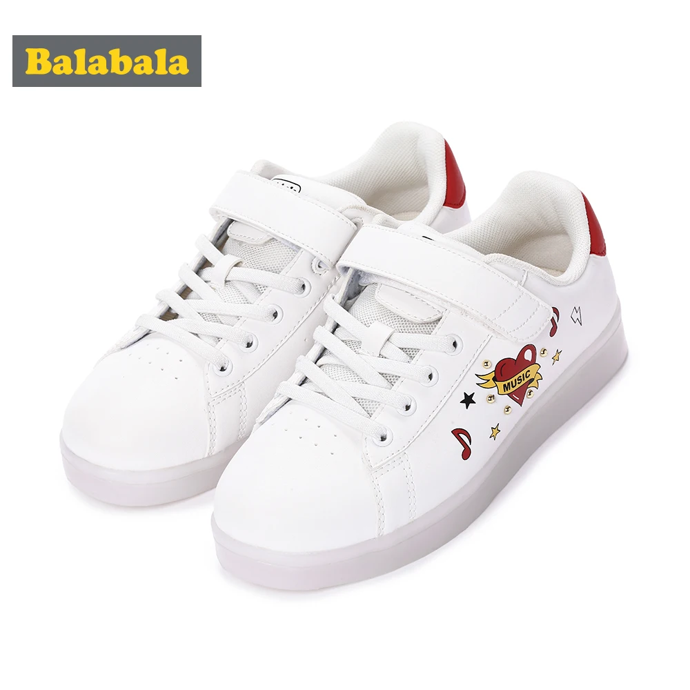 

Balabala Girls Fashion LED Luminous Lace-up Trainers with Hook&Loop Fastener Children Kid Toddler Casual Shoes Running Sneaker