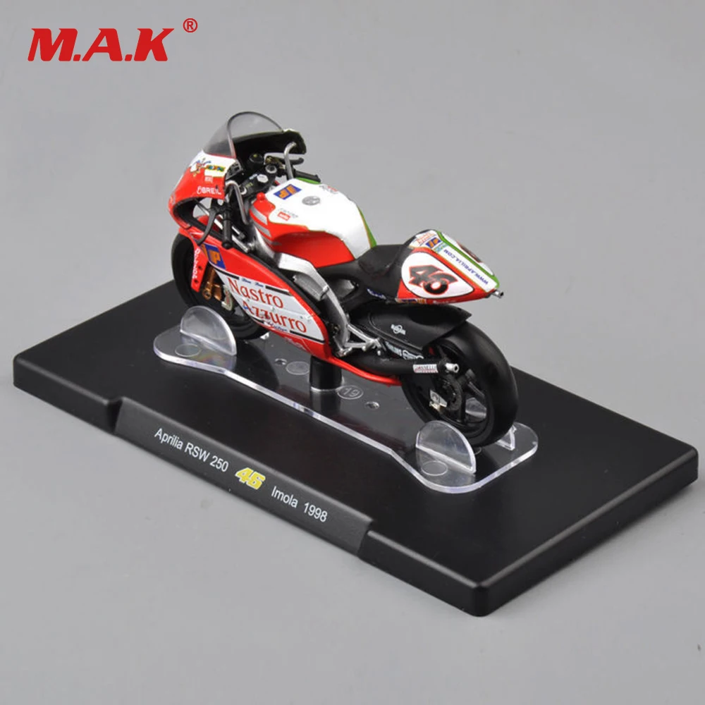 1:18 Литой гоночный велосипед модель игрушки, модели мотоциклов Aprilia Rsw 250 46 Imola 1998 литой металлический мотоцикл модель ручной работы игрушка для мальчиков