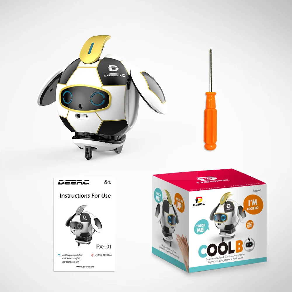 DEERC умный футбольный робот игрушка деформация через касание со звуком фигурка подарок избегание препятствий умные индукционные игрушки