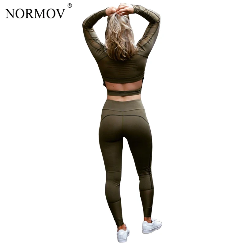 NORMOV однотонный комплект из двух предметов спортивный костюм для женщин длинный