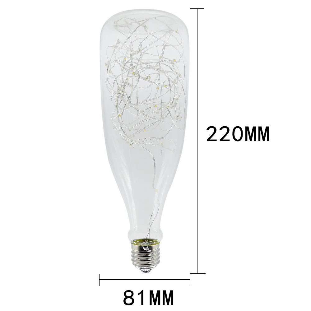 1 шт. Лампочки E27 фейерверк Светодиодная лампа AC 85-265 В строка огни Главная светодиодные лампы Клубника украшения бутылки лампы теплый белый