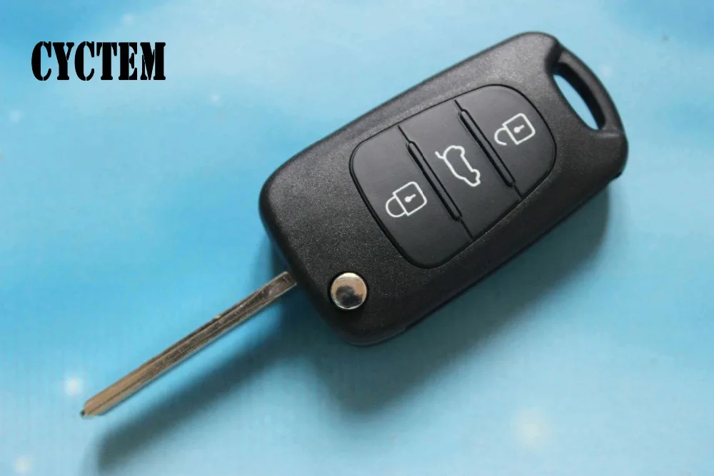 

CYCTEM Uncut Blade Car Key Cover Case Replacement 3 Buttons Flip Remote Key Shell Fit For Kia Sportage + Free Shipping