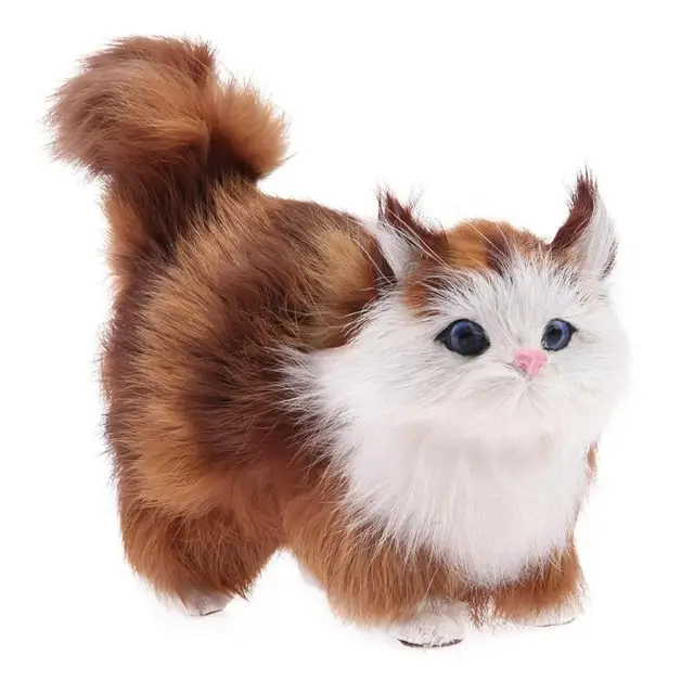 1pc Lovely Simulation Stuffed Plush Soft Cat Toys Sounding Electric