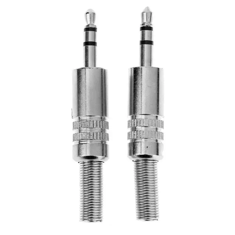 

2Pcs 3.5mm 1/8in Stereo Male Audio TRS Plated Jack Plug Adapter Connectors For DIY Stereo Headset Tablets Mobile Phone Headsets