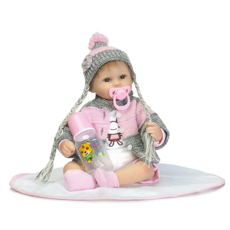 

42cm NPK Silicone Reborn Baby Dolls Realistic Hat Girl Baby Doll Kids Sleeping Playmate Soft Lovely Toddler Toy For kid Gifts