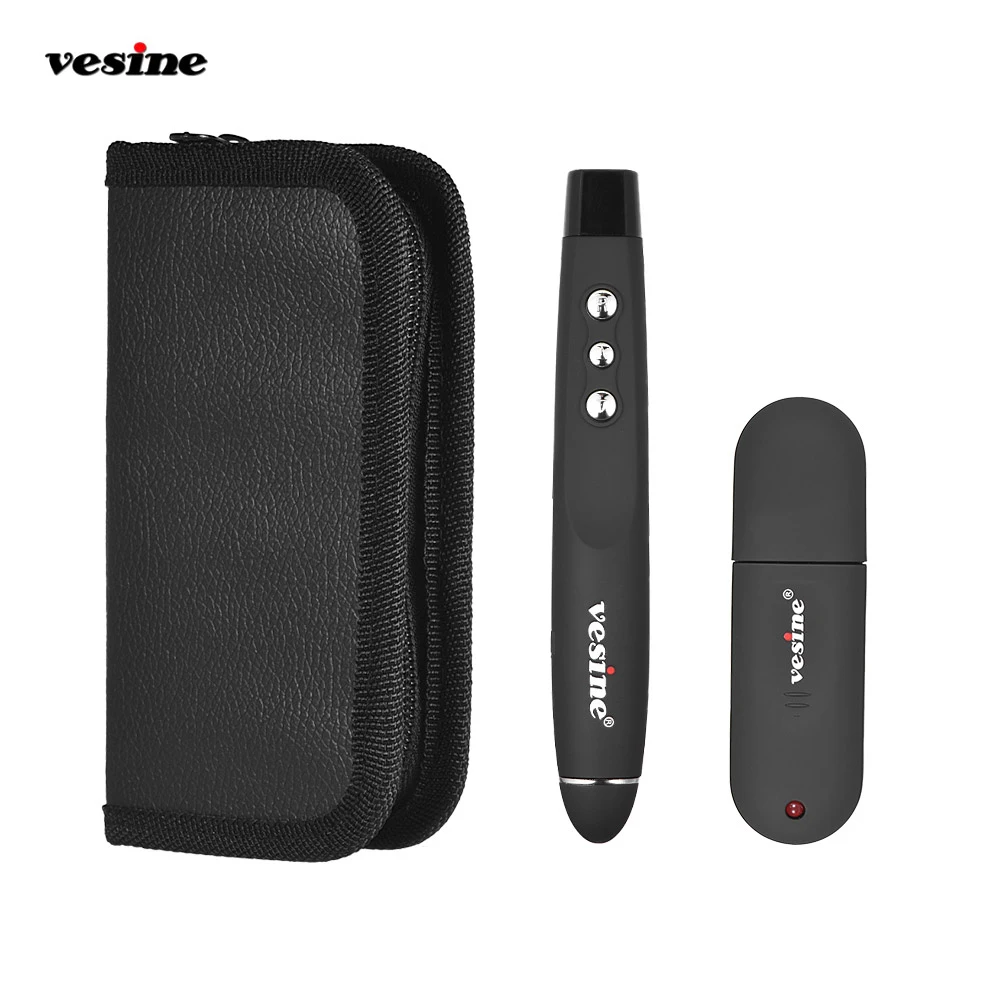 Vesine 2.4 GHz مقدم لاسلكي عرض الضوء الأحمر مؤشر قلم PPT الفرس USB التحكم عن بعد ل اجتماع التدريس محاضرة