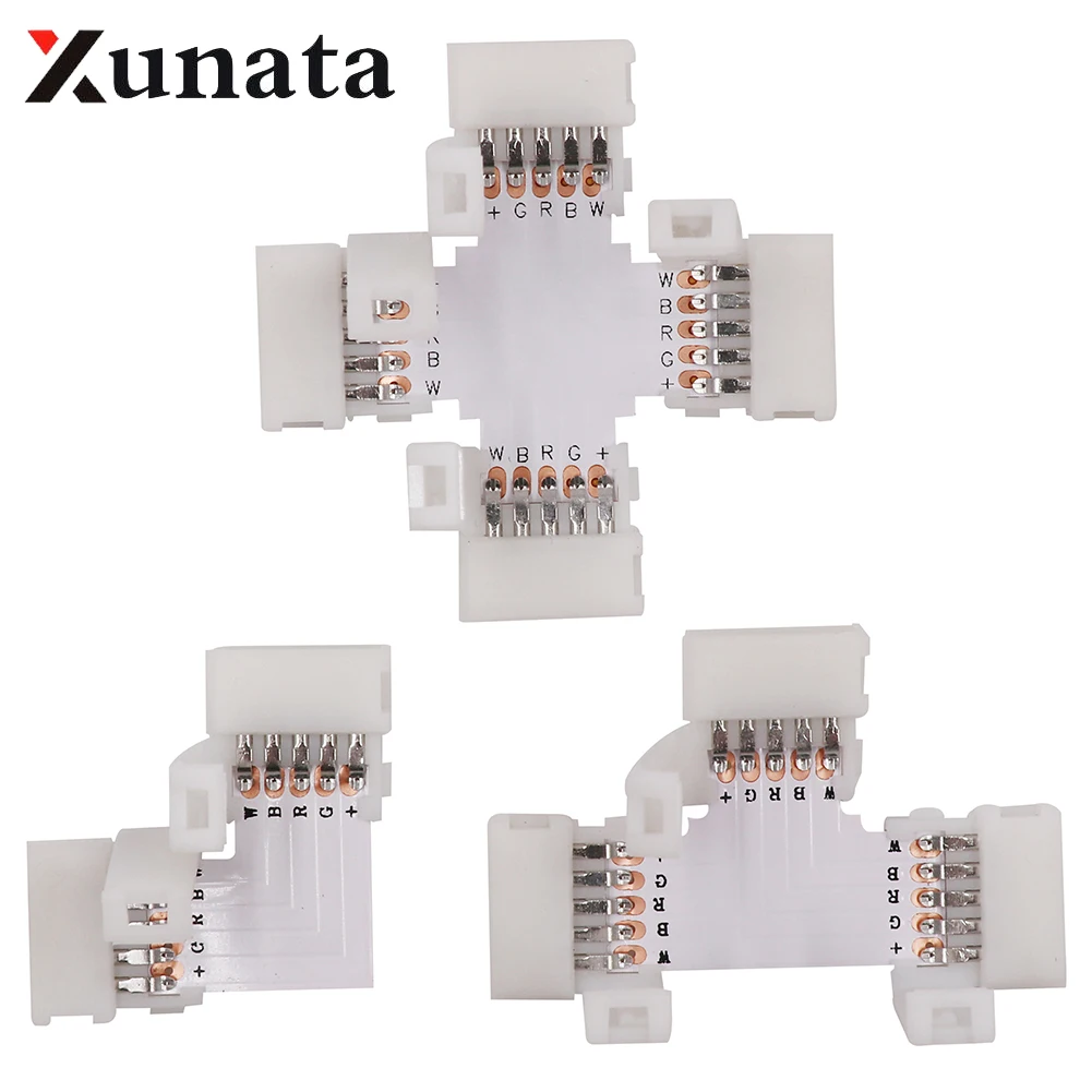 RGBW Светодиодная лента красный зелёный синий разъем 2Pin/4pin 10 мм 5Pin 12 X L T Форма PCB