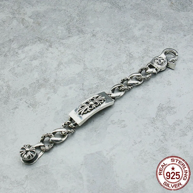 

100% S925 Sterling Silver Bracelet Personality Fashion Style Punk Style Domineering Circle Lettering Style Gift for Lover hot