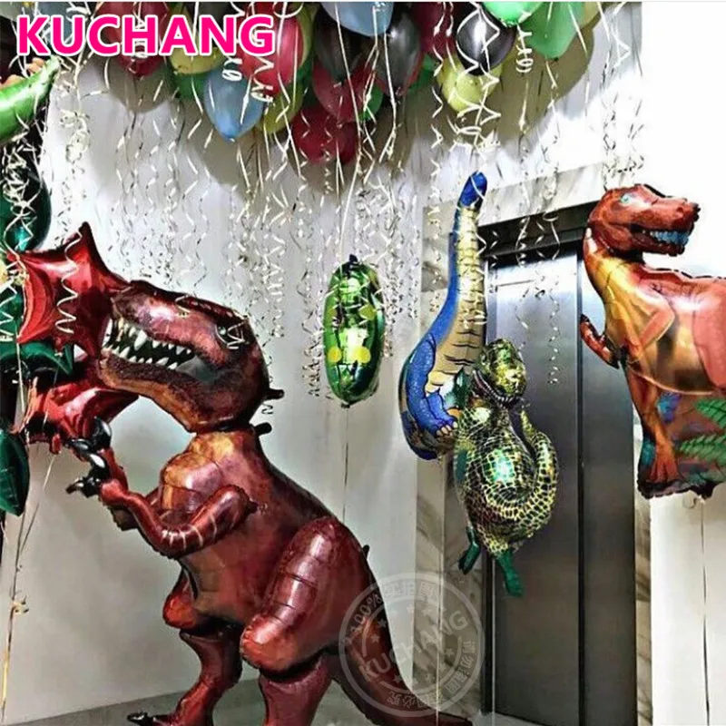 

50pcs Dinosaur Foil Balloons Tyrannosaurus Rex Velociraptor Triceratops Jurassic World Walking Animal Birthday Party Decorations