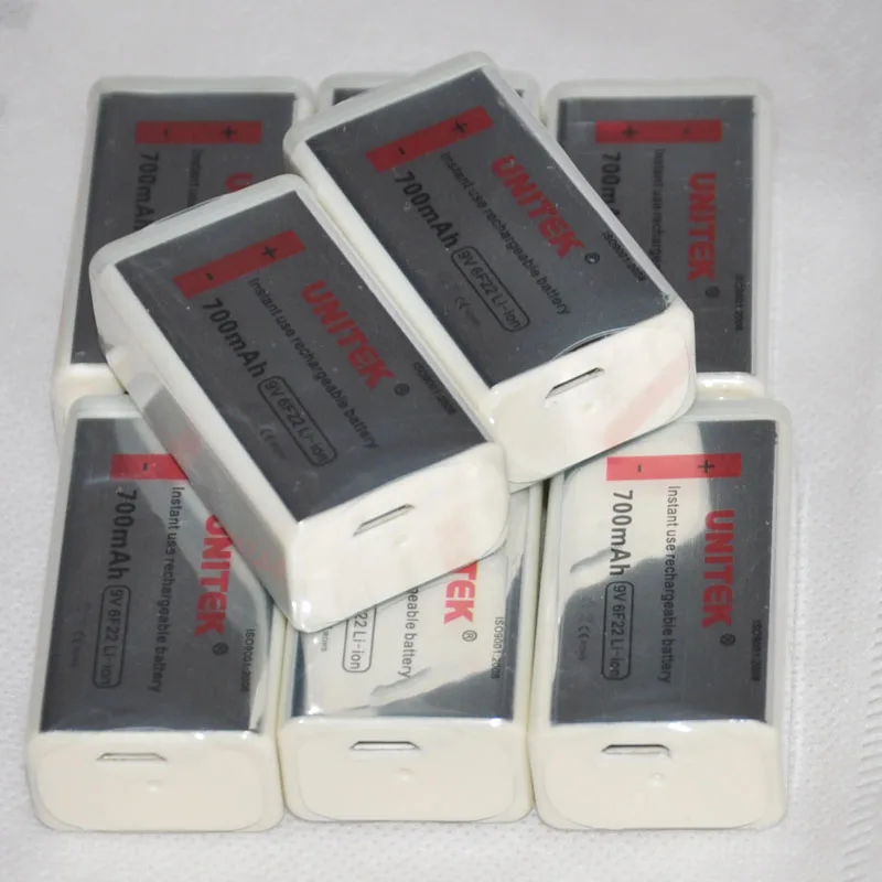 8pcs 6F22 USB 9V rechargeable battery 700mAh lithium ion li ion cell