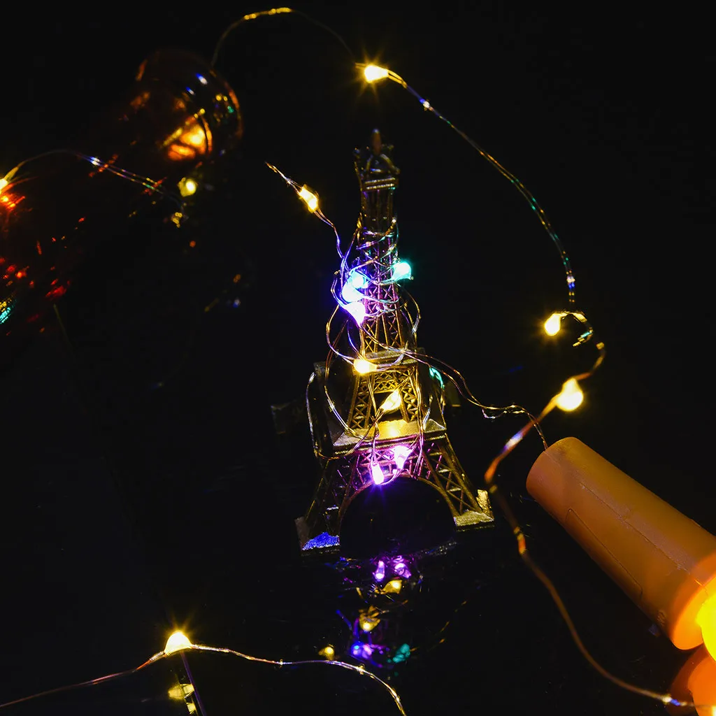 

2019 Warm Wine Bottle Candle Shape String Lights 20 LED Night Fairy String Lights Lam creative gifts convenient lightweight