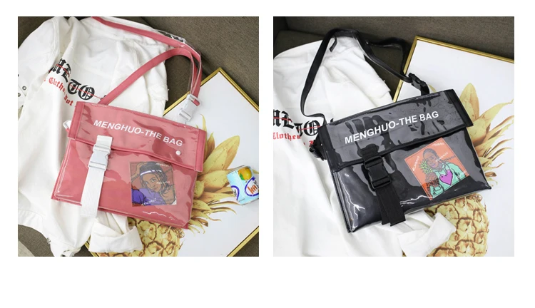 Корейская Ulzzang сумка через плечо на молнии женская новая Harajuku забавная мультяшная хип-хоп японская сумка-мессенджер с буквами