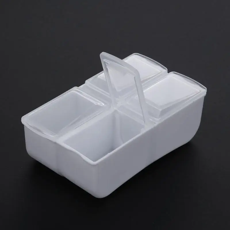 Портативный 4 сетки медицина коробка Пластик лихорадка холодной Box Контейнер витаминами бусинами Планшеты капсулы разветвители с крышкой