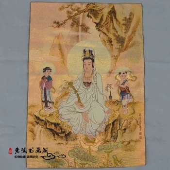 

Antique Brocade Embroidery Painting (Tibetan Buddha. Goddess of Mercy)