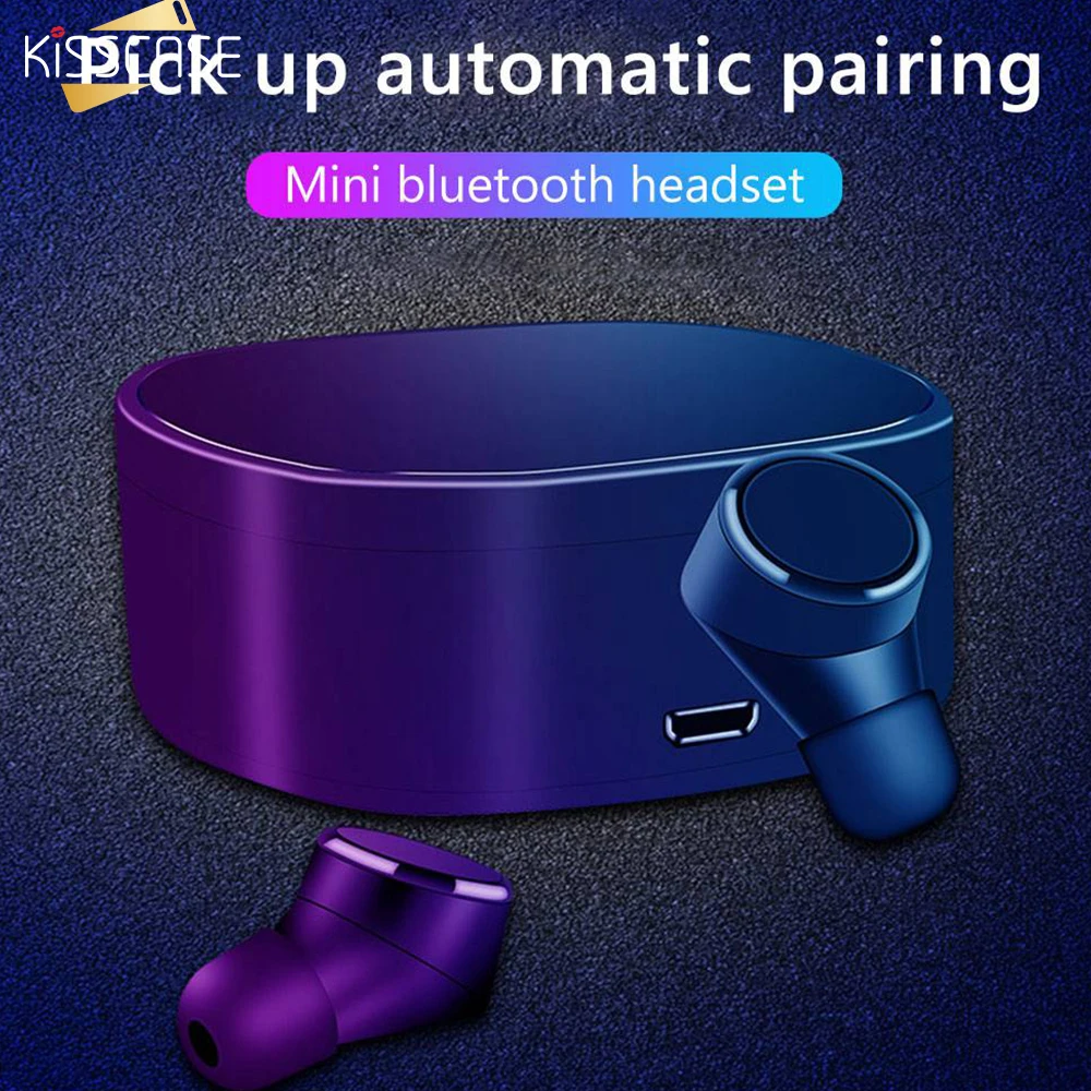 

KISSCASE Stylish TWS Bluetooth Earphone Mini Wireless Headset For Xiaomi Sport Stere Sound Headphone For Universal Cell Phone