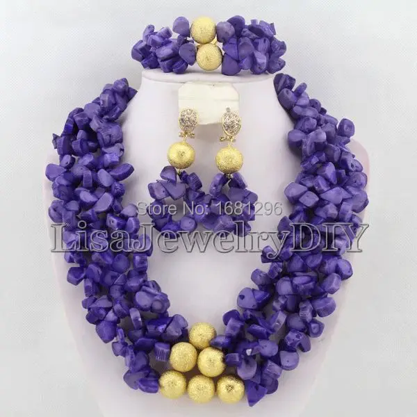 

African Coral Beads Jewelry Sets Nigerian Wedding African Bridal Jewelry Set Free Shipping HD0511