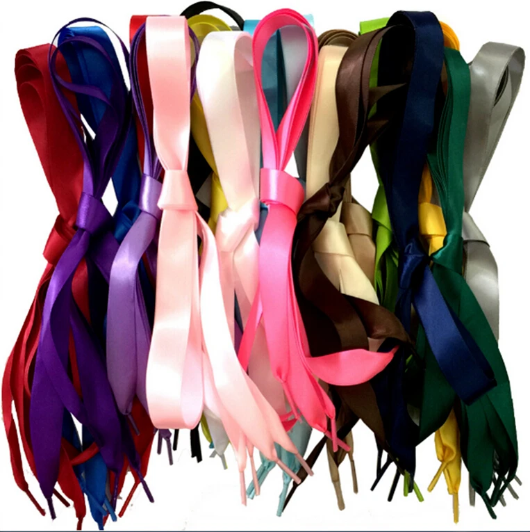 Яркие цвета плоские шелковые ленты шнурки кроссовки вечерние спортивные струны Mulit цвет высокий уличный стиль для женщин и мужчин
