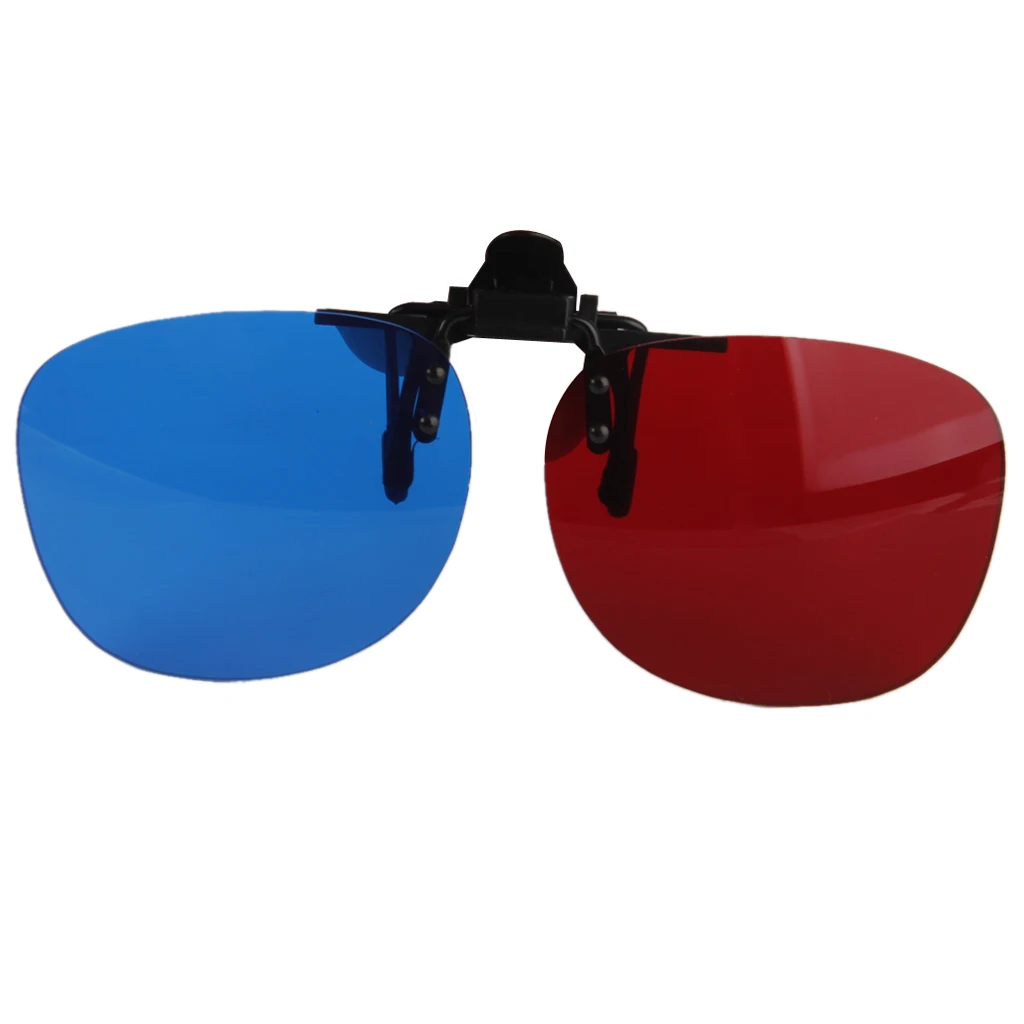 1Pair Adult Red-Blue 3D Clip-on Glasses for 3D Viewing Home Movies fashion style and durable Red blue 3D clip on myopia Glasses