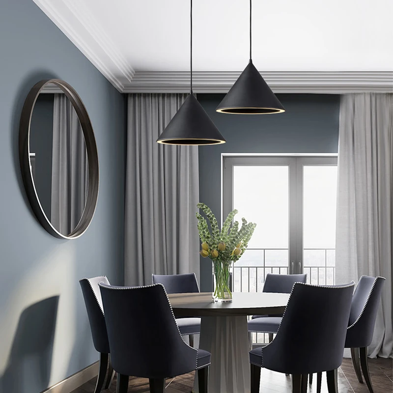 Nordic Aluminum Hanging LED Pendant Light Restaurant Energy Saving Suspension Pendant Lamp Contemporary LED Drop Cone Lights  (30)