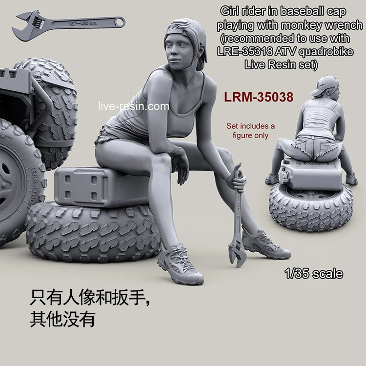 1/35 бейсбольная кепка для девочки гонщика играющая с гаечным ключом в виде