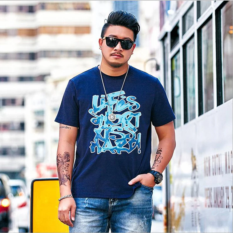 2019 Oversize Large Size Men's Short Sleeves Printed T