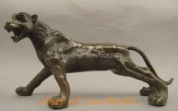 

9"Folk Chinese Bronze Copper 12 Year Zodiac Tiger Ferocious Beast Statue
