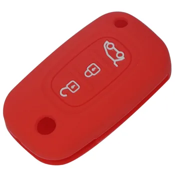 Keyforkess Cover chiave in Silicone per auto per Lada Renault Twingo Clio Master Kango fit Benz Smart Remote Flip Key Case Protector 3BTN - Jingyuqin Cover chiave in Silicone per auto per Lada Renault Twingo Clio Master Kango fit