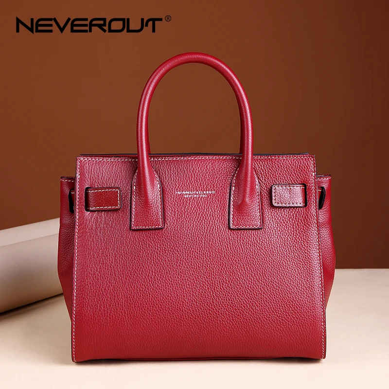 

NEVEROUT Handbags Totes Sac a Main for Woman High Quality Genuine Leather Tote Ladies Shoulder Bags Casual Soft Zipper Handbag