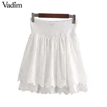 Женское элегантное платье vadim платье с вышивкой с вырезами ушко Эластичная Высокая талия белый черный женские стильные юбки BA715