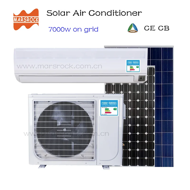 

MARSROCK 7000W AC220V DC48V 24000BTU Inverter air conditioner cooling heating hybrid for home On Grid Solar Air Conditioner