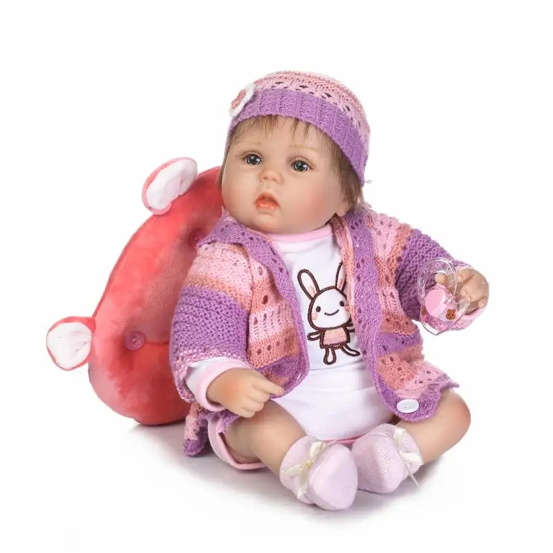 

40cm Soft Silicone Reborn Girl Baby Doll Toy Newborn Babies Dolls Children Birthday Gift Xmas Present Play House Bedtime Toy