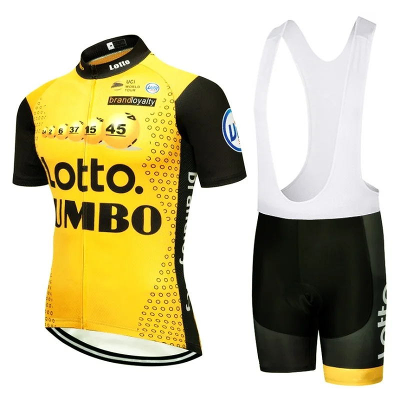 

2018 6xl cycling Pro team yellow cycling jersey set mens bicycle maillot MTB Racing ropa Ciclismo summer quick dry bike clothing