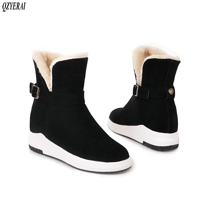 

QZYERAI New arrival winter warm snow boots women boots flat fur snow boots warm women shoes size 34-43