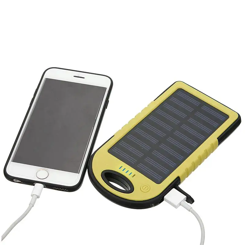 

20000mAh Solar Panel PowerBank Flashlight Dual USB External Battery Power Charger With Charging Cable For Phone Tablet