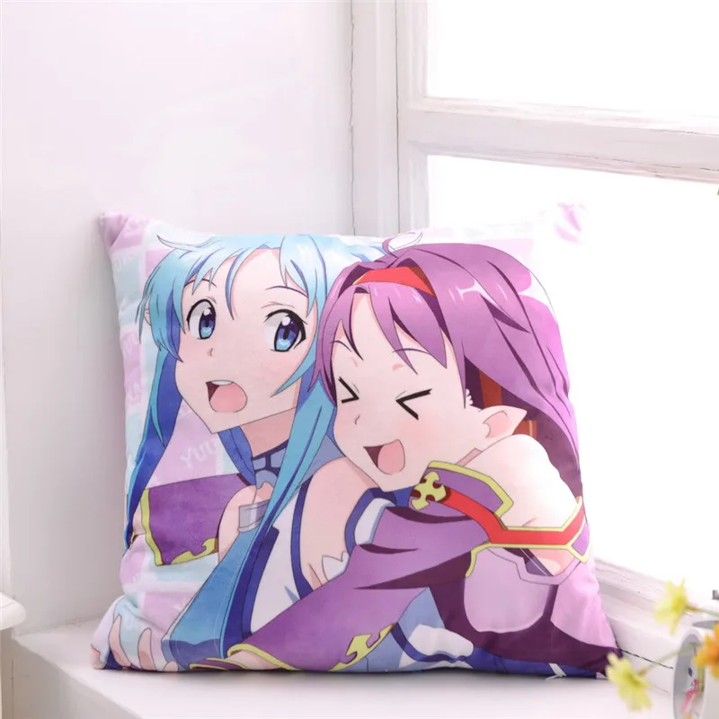 

Japanese Anime Sword Art Online SAO Asuna Konno Yuuki Hugging Pillow Body Back Cushion 45x45cm Plush Fabric