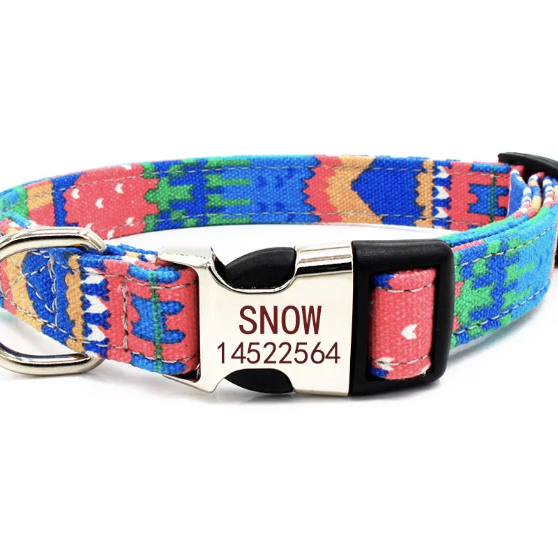 

Dog Name Collar Personalized Pet Dog Tag Collar Custom Puppy Cat Name plate ID Collars Adjustable For Medium Large Dogs Engraved