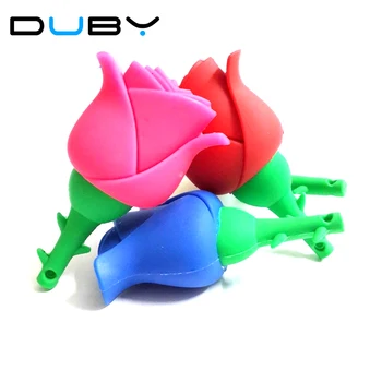 

USB Flash Drive 64GB 32GB 16GB 8GB Colorful Flower Roses Pen Drive Flash Pendrives Memory USB 2.0 Stick