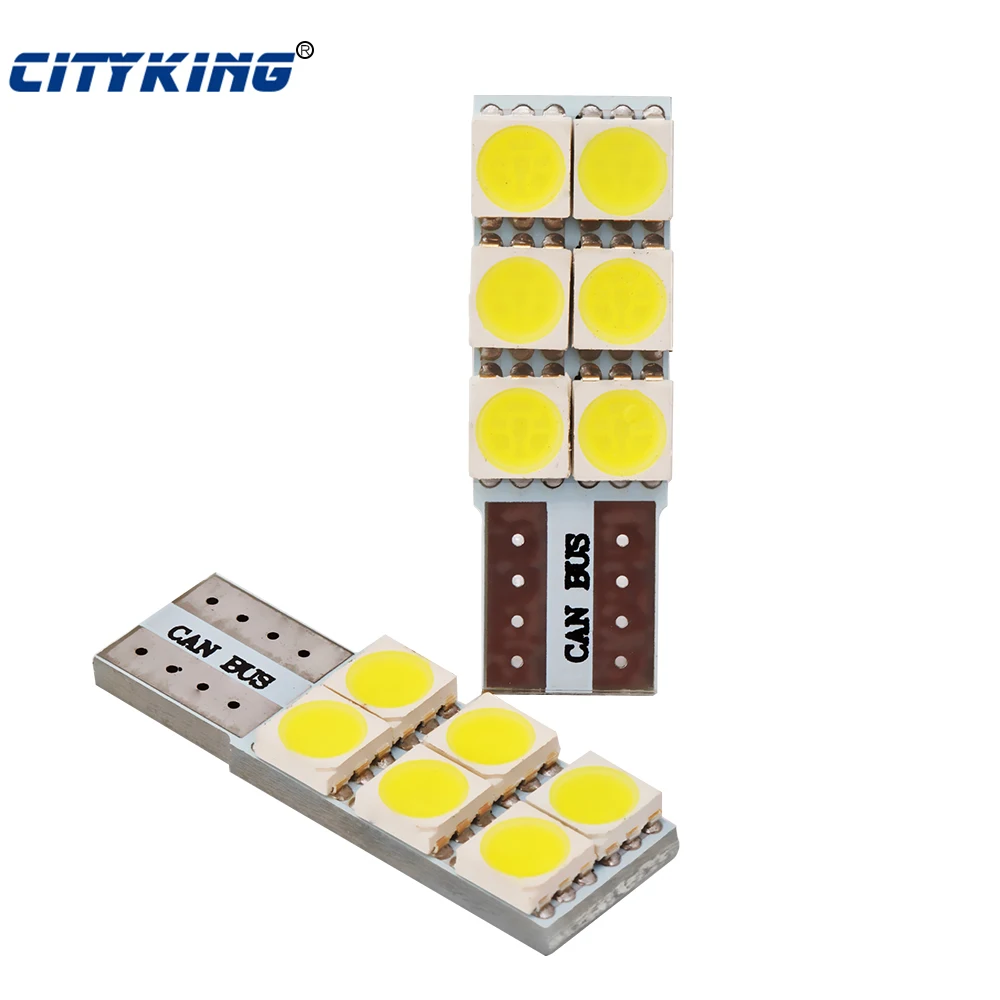 Бесплатная доставка T10 светодиодный белый светильник canbus t10 6SMD 168 5050 smd W5W