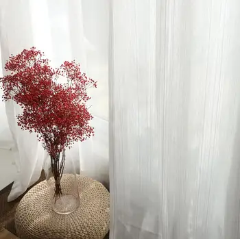 

INS Modern Curtains For Living Room Tulle Window Home Bedroom Pure Color Voile Drapes Valances Short window curtain