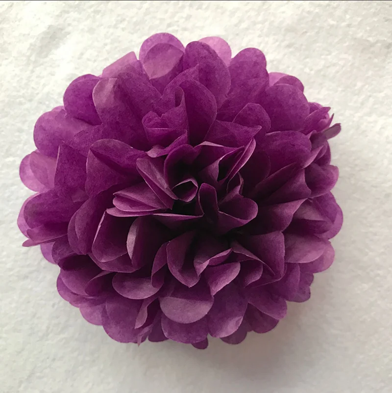 6inch Simulation Peony Flower DIY Tissue Paper Flower for Romantic Wedding Decoration Home Party Decorative Paper Flowers Balls - Цвет: Сливовый