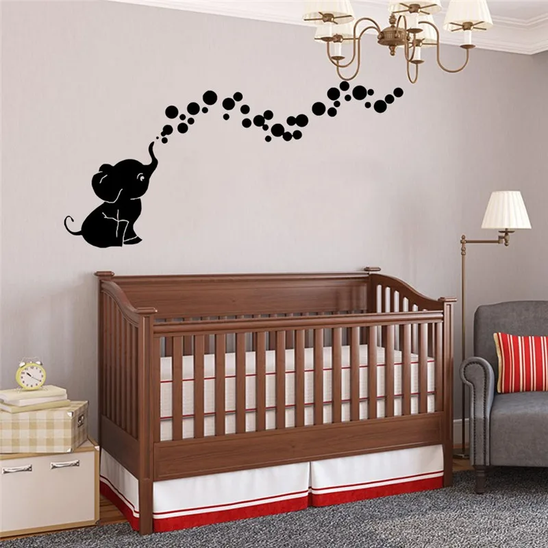 Cute Elephant Wall Sticker Baby Nursery Decorative Wall Decals Kids
