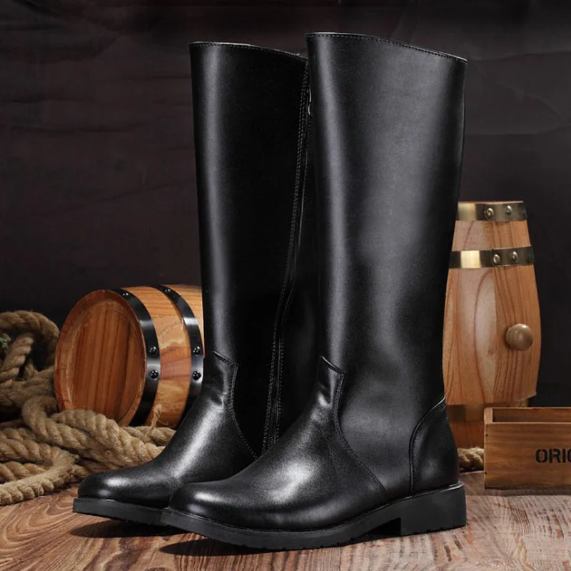 2016 shoes men autumn winter fashion men's Knee high boots High boots