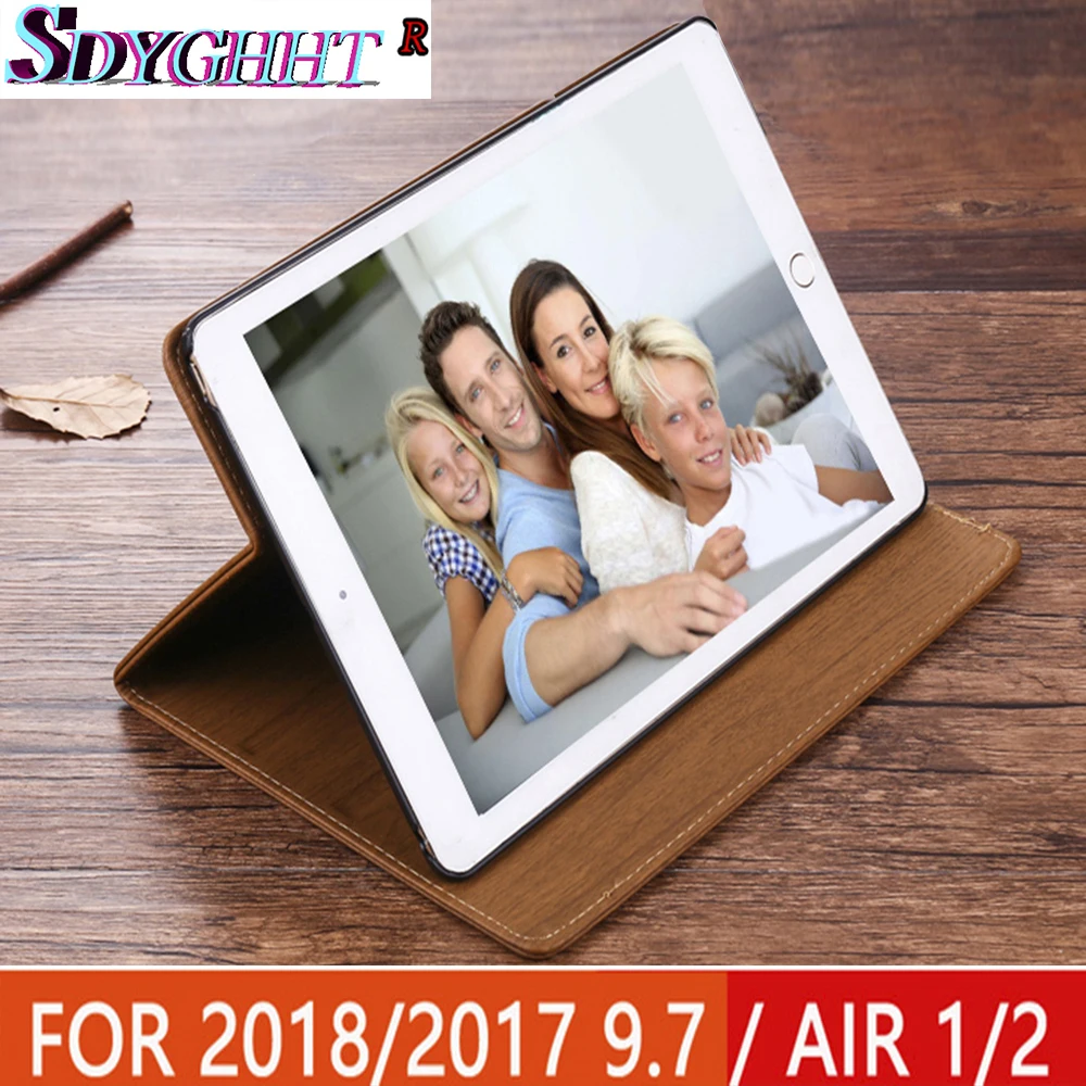 Для iPad Air 2 1 чехол для нового 2017 2018 9 7 дюймов Анти реальное деревянное зерно ПУ