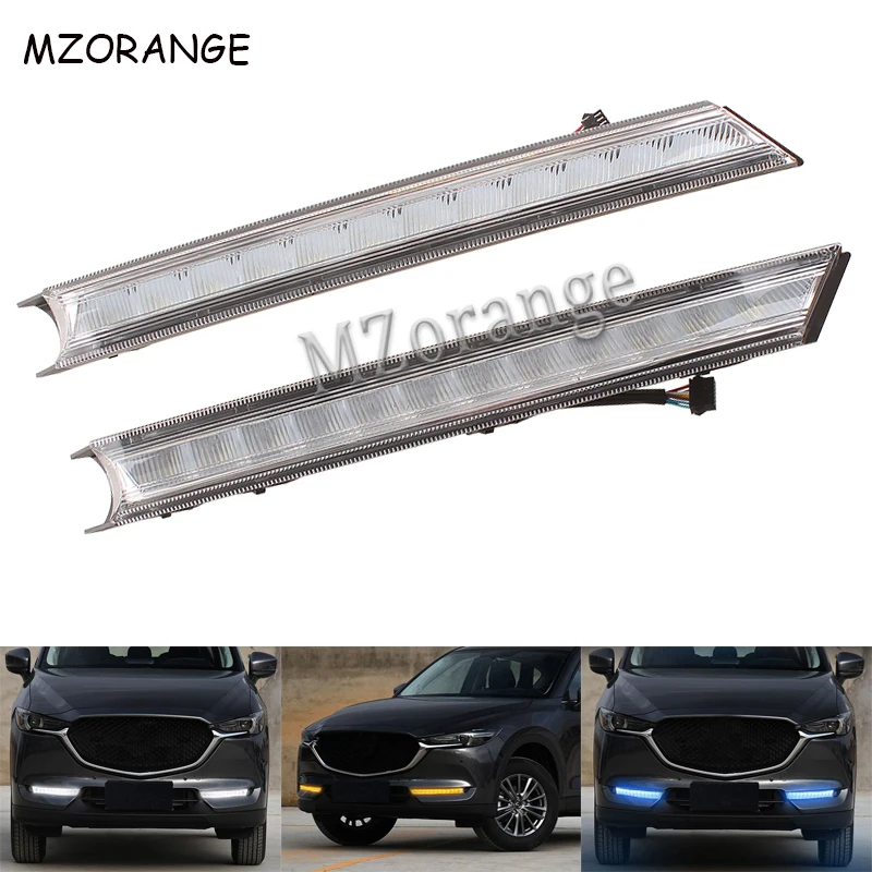 

LED Daytime Running Light For Mazda CX-5 CX5 2017 2018 DRL Car-styling Daylight With Yellow Turn Signal Light Waterproof Foglamp