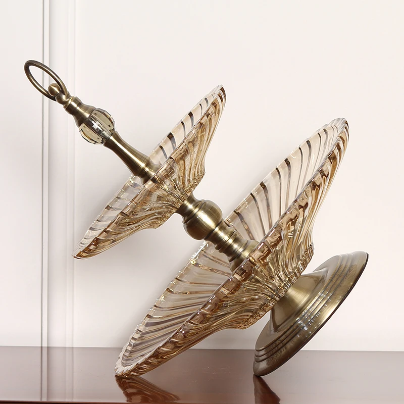 High quality Fruit Plates Stand Pastry Tray Candy Dishes Cake Desserts 2/3 Layer Crystal glass Party Home Decoration 2